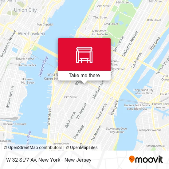 W 32 St/7 Av map