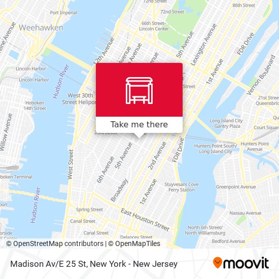 Madison Av/E 25 St map