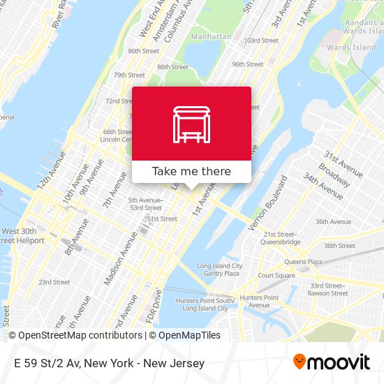 E 59 St/2 Av map