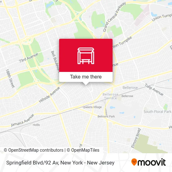 Springfield Blvd/92 Av map