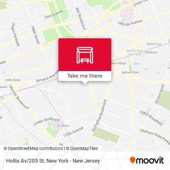 Hollis Av/205 St map