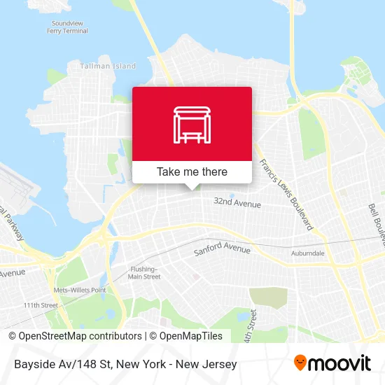 Bayside Av/148 St map