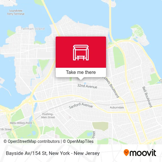 Bayside Av/154 St map