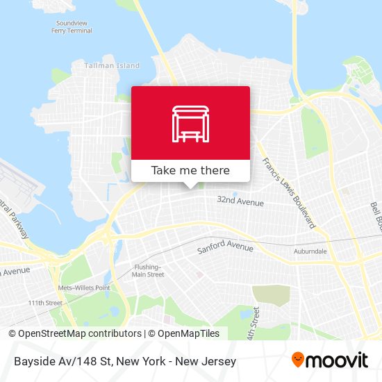 Bayside Av/148 St map