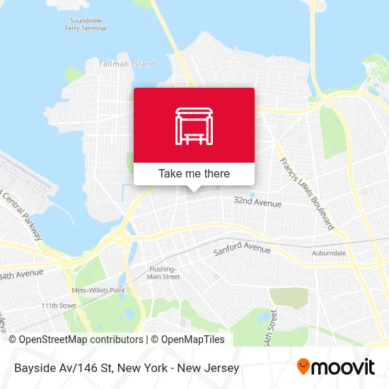 Bayside Av/146 St map