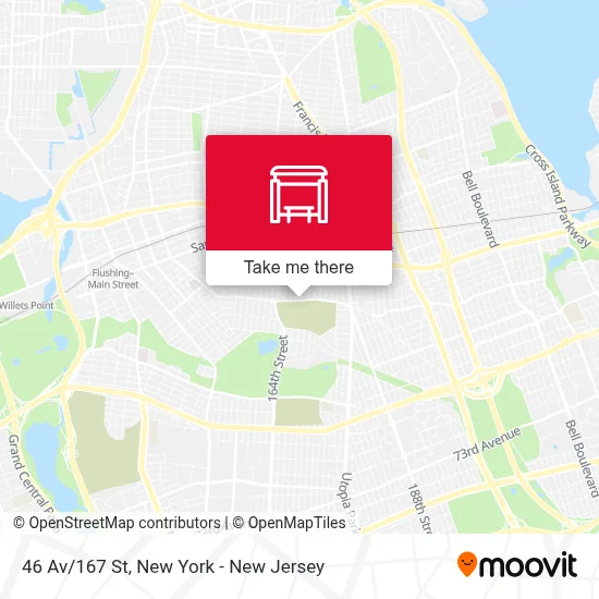 46 Av/167 St map