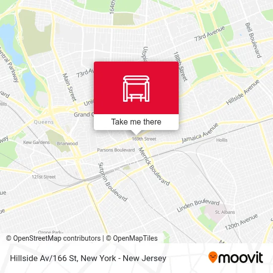 Hillside Av/166 St map