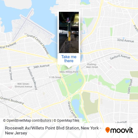 Mapa de Roosevelt Av / Willets Point Blvd Station
