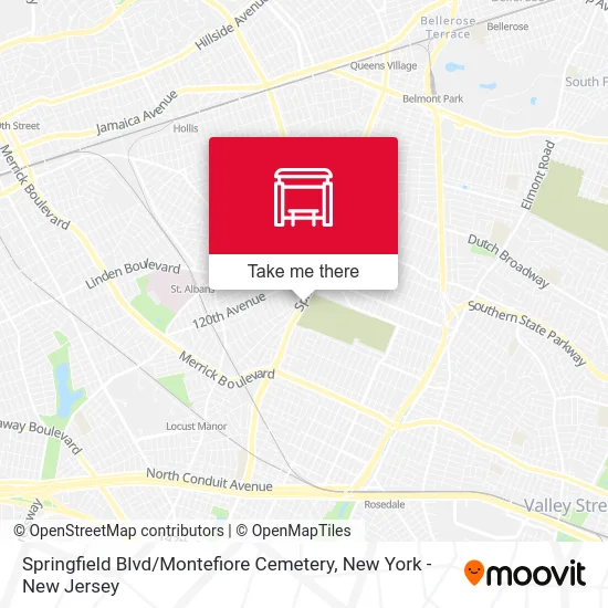 Springfield Blvd / Montefiore Cemetery map