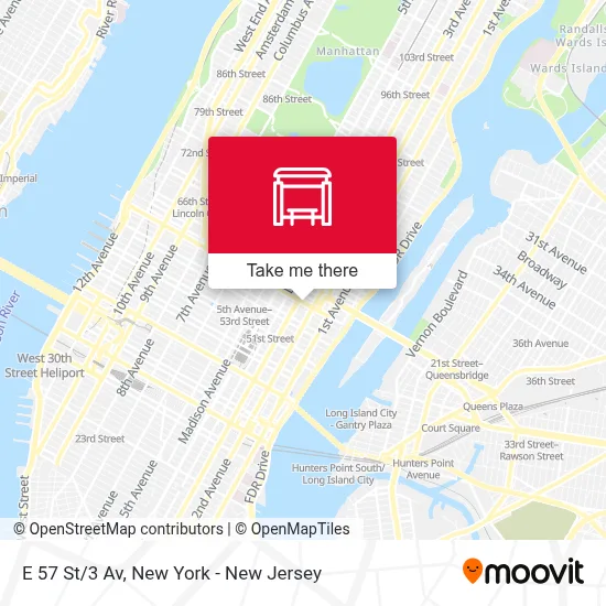 E 57 St/3 Av map