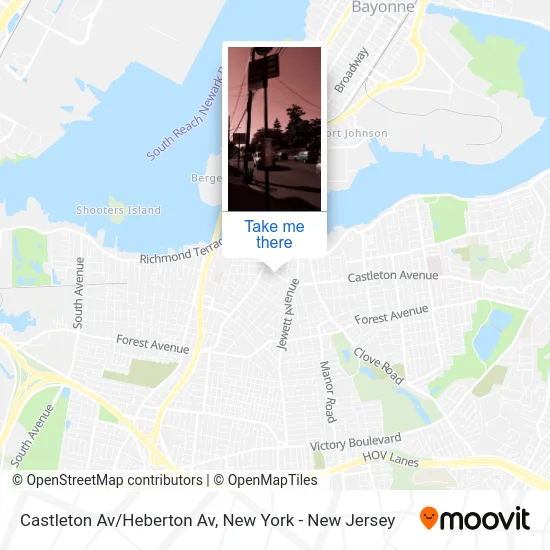 Castleton Av/Heberton Av map