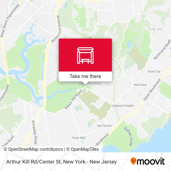 Arthur Kill Rd/Center St map