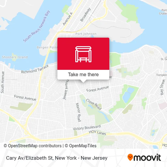 Cary Av/Elizabeth St map