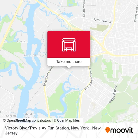 Victory Blvd / Travis Av Fun Station map