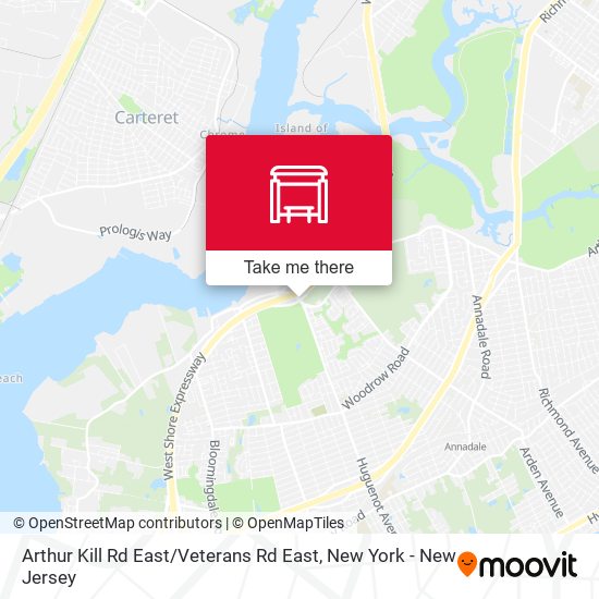Arthur Kill Rd East / Veterans Rd East map