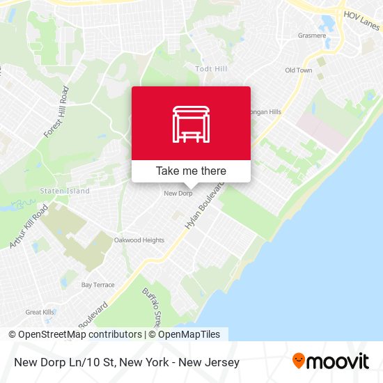 New Dorp Ln/10 St map