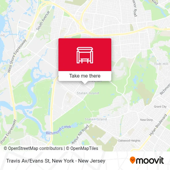 Travis Av/Evans St map