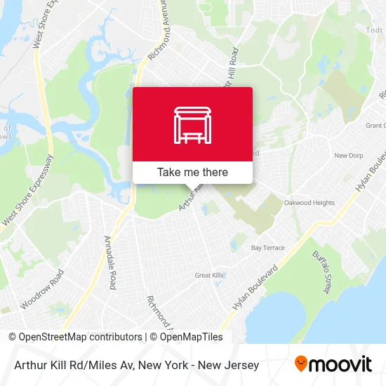 Arthur Kill Rd/Miles Av map