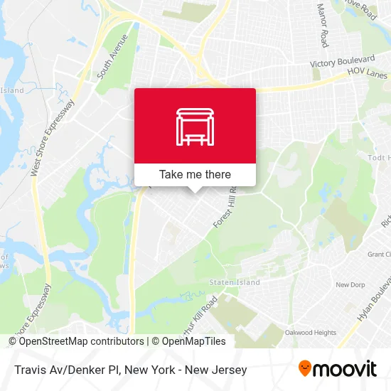 Travis Av/Denker Pl map