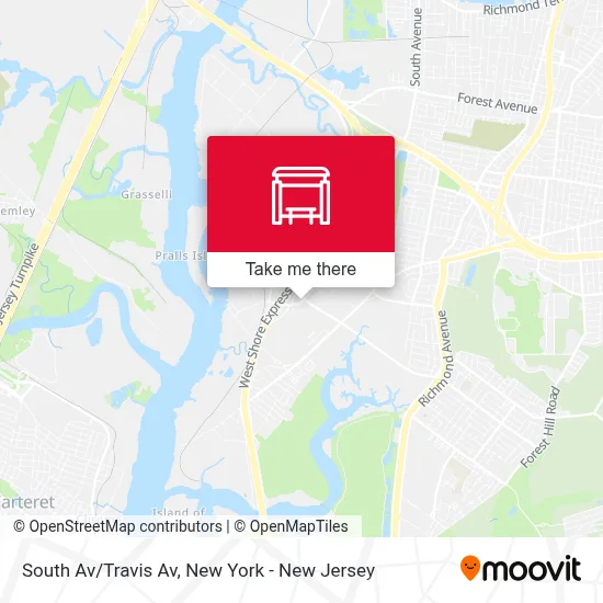 South Av/Travis Av map