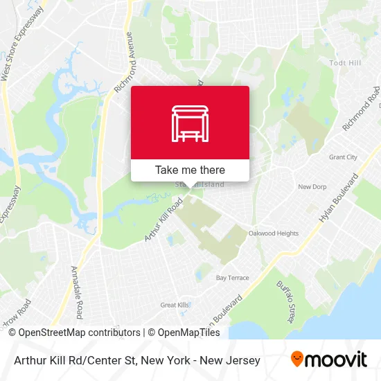 Arthur Kill Rd/Center St map