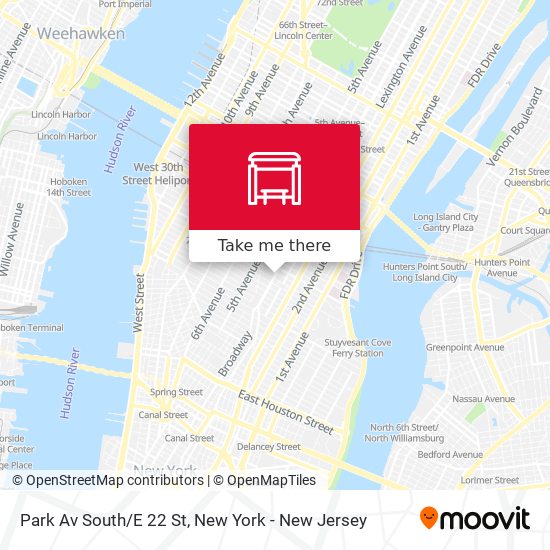 Park Av South/E 22 St map