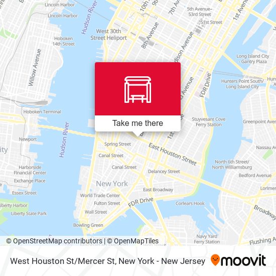 West Houston St/Mercer St map