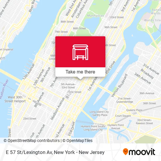E 57 St/Lexington Av map