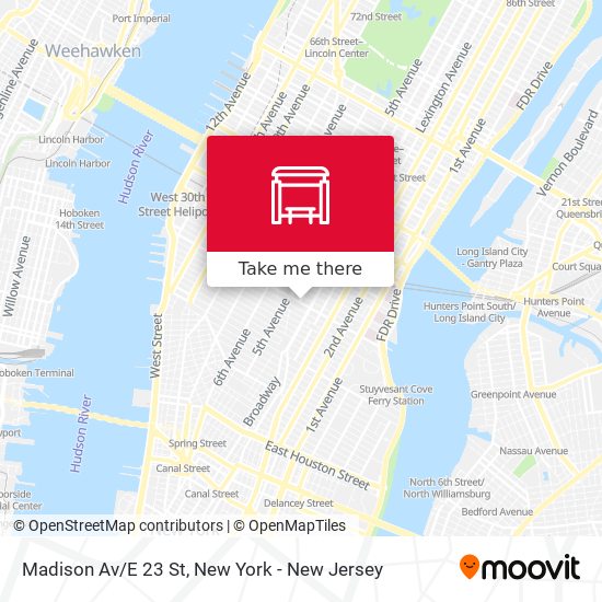 Madison Av/E 23 St map
