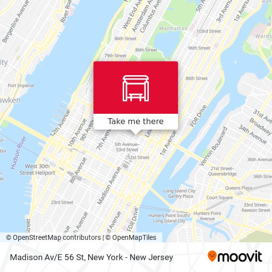 Madison Av/E 56 St map