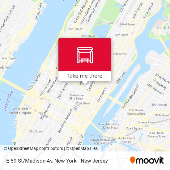 E 59 St/Madison Av map