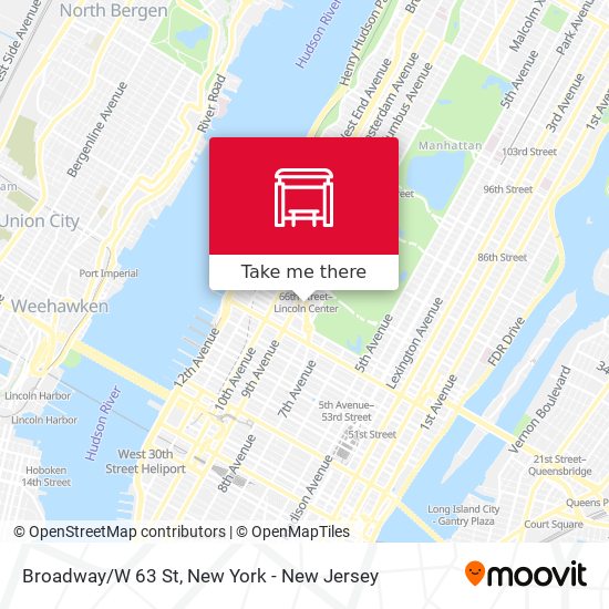 Broadway/W 63 St map