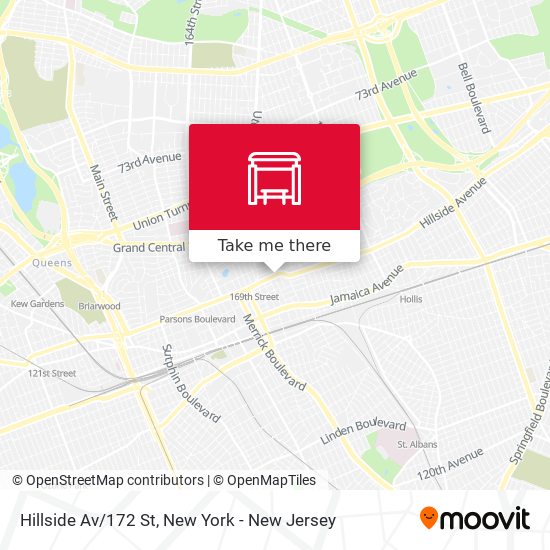 Hillside Av/172 St map