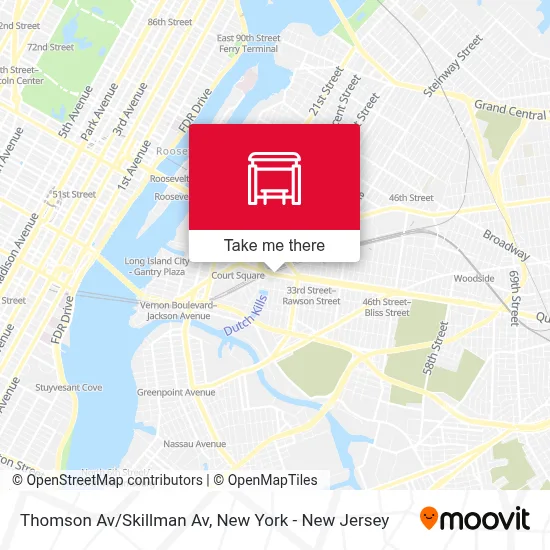 Thomson Av/Skillman Av map
