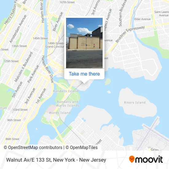 Walnut Av/E 133 St map