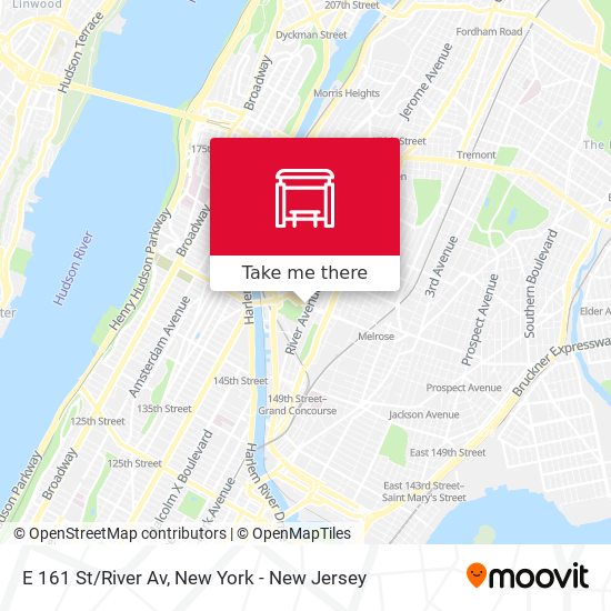 E 161 St/River Av map