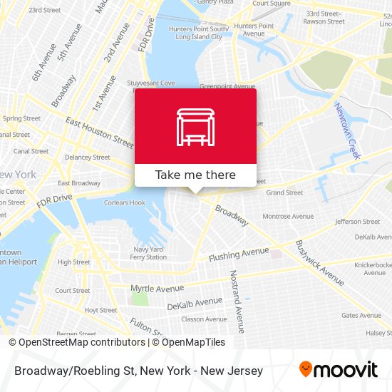 Mapa de Broadway/Roebling St