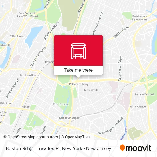 Boston Rd @ Thwaites Pl map
