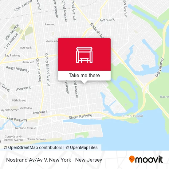 Nostrand Av/Av V map