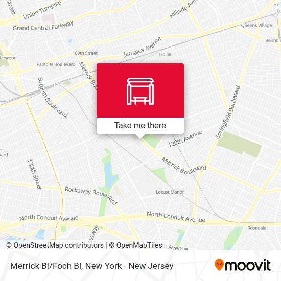 Merrick Bl/Foch Bl map