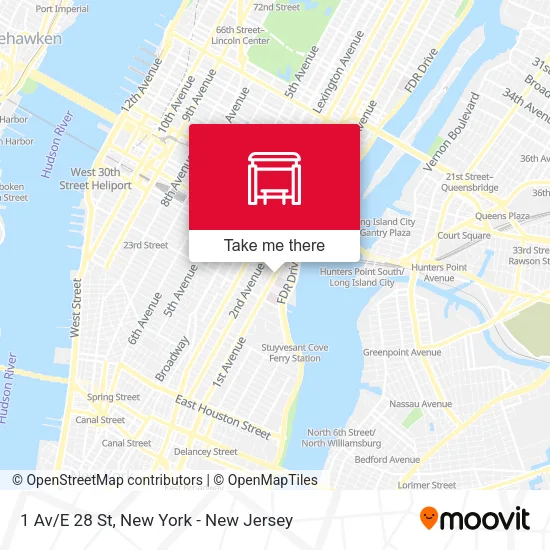 1 Av/E 28 St map