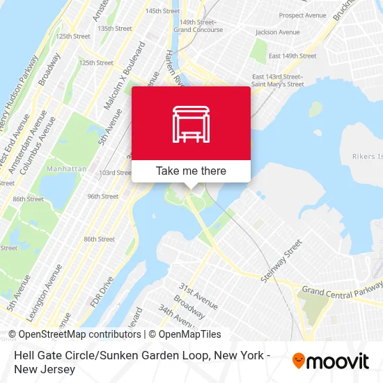Hell Gate Circle / Sunken Garden Loop map