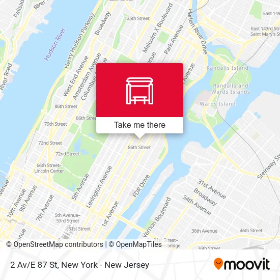 2 Av/E 87 St map
