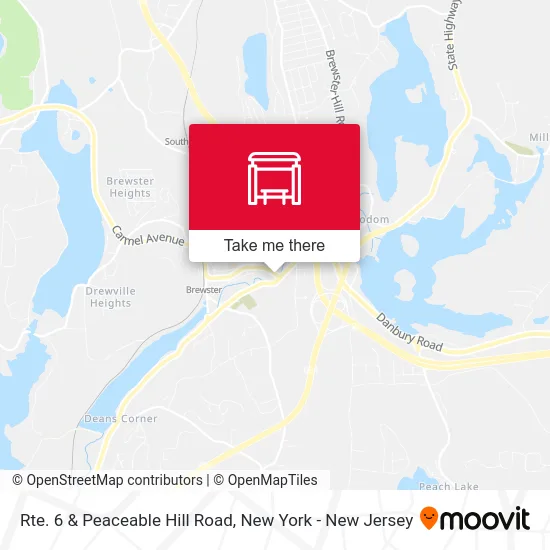 Rte. 6 & Peaceable Hill Road map