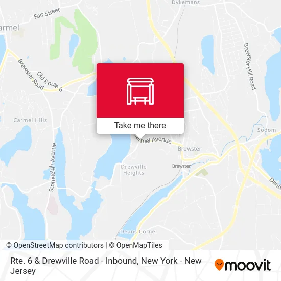 Rte. 6 & Drewville Road - Inbound map