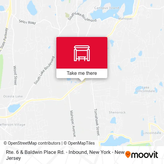Rte. 6 & Baldwin Place Rd. - Inbound map