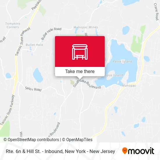 Rte. 6n & Hill St. - Inbound map