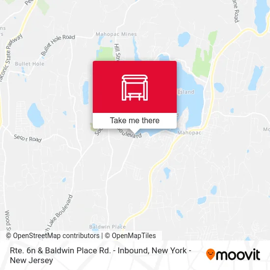 Rte. 6n & Baldwin Place Rd. - Inbound map