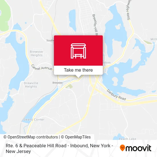 Rte. 6 & Peaceable Hill Road - Inbound map