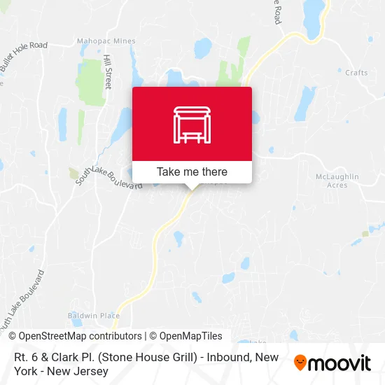 Rt. 6 & Clark Pl. (Stone House Grill) - Inbound map